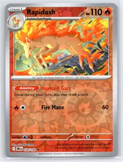 Pokemon NM Reverse Holo Rapidash - 030/182 Uncommon SV10: Destined Rivals - Image 1