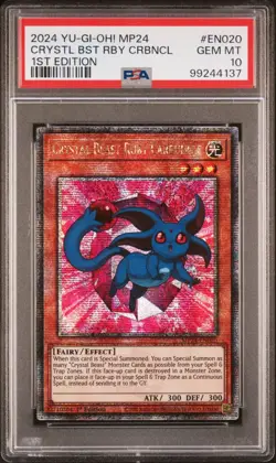 Crystal Beast Ruby Carbuncle PSA 10 - MP24-EN020 - Quarter Century Rare - Yugioh - Image 1