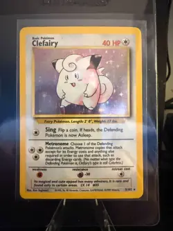 Pokemon Clefairy Base Set Holo Rare Basic 40 HP Card 5/102 English 1999 5/102 - Image 1