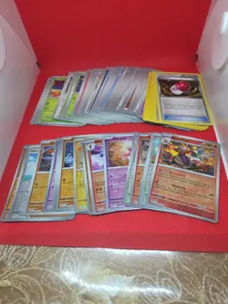LOT 57: Pokemon Tcg Bundle Lot Vary Conditions Holo Reverse Holos Bulk 60+ Cards - Image 1
