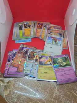LOT 8: Pokemon Tcg Bundle Lot Vary Conditions Holos Reverse Holos Bulk 60+ Cards - Image 1
