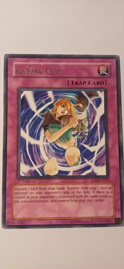 3x) Karma Cut SOI-EN053 Rare 1st Edition Near Mint! Best Trap Card! - Image 2