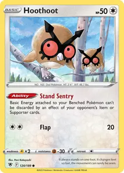 Hoothoot 120/189 Swsh10: Astral Radiance Regular NM-Mint Pokemon Card TCG - Image 1