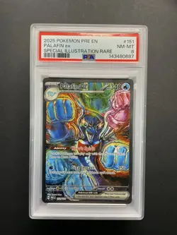 Palafin EX 151 PSA 8 2025 Pokemon Special Illustration Rare PRE EN - Image 1
