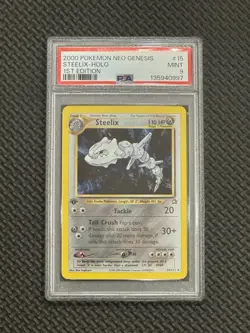 2000 Pokemon Neo Genesis Holo Rare Steelix First Edition 15/111 PSA 9 - Image 1