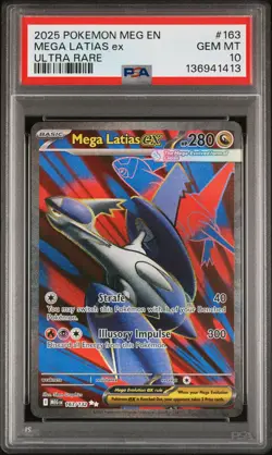 2025 Pokemon Mega Evolution #163 Mega Latias Ex Ultra Rare PSA 10 - Image 1