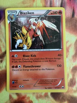 2012 Pokemon BLAZIKEN Dark Explorers HOLO RARE Black & White Set Card 17/108 NM - Image 1
