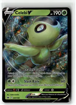 Celebi V ⭐ 007/198 Holo Rare V Chilling Reign 2021 Pokemon NM - Image 1