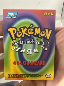 1999 Topps Pokemon the First Movie E6 #06 Charizard Blue Logo - Image 3