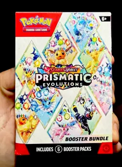 Pokemon TCG Prismatic Evolutions Booster Bundle Box 6 Packs - Image 1