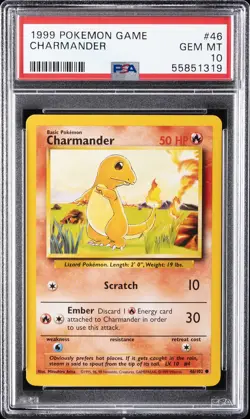 1999 POKEMON GAME #46 CHARMANDER PSA 10 - Image 1