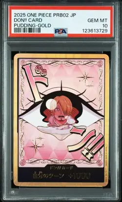 PSA 10 DON!! Card Charlotte Pudding Super Parallel Gold 2025 ONE PIECE Card JP - Image 1