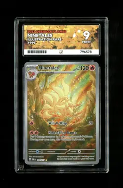Pokemon Ninetales TCG Illustration Rare Card Obsidian Flames 199/197 Ace 9 375 - Image 1