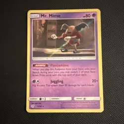 Pokemon Mr. Mime 11/18 Detective Pikachu Rare Basic Psychic HP80 20 Attack Card - Image 1