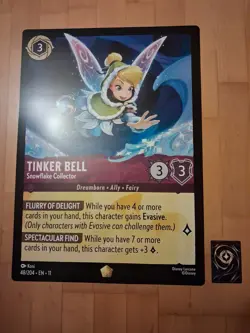 Lorcana Oversized jumbo promo Card Rare Tinker Bell Snowflake Collector Giant - Image 1