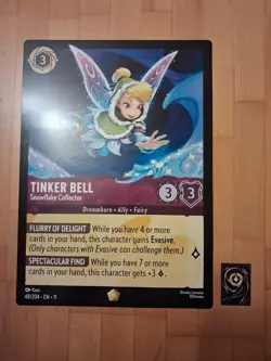 Lorcana Oversized jumbo promo Card Rare Tinker Bell Snowflake Collector Giant - Image 2