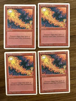 4x Red Elemental Blast - MtG Fourth 4th Edition Regular LP - Image 1