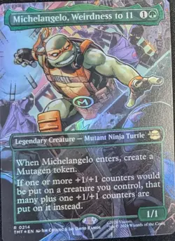Michelangelo, Weirdness to 11 (Borderless FOIL) MTG TMNT - Image 1