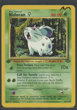 Nidoran 1. Edition | Jungle 57/64 | Pokemon Karte EN NM Dschungel 1999 - Image 3