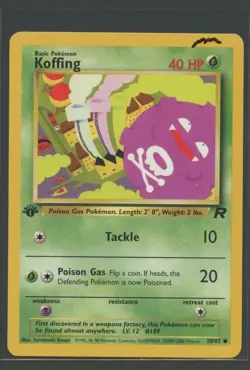 Koffing 1. Edition | Team Rocket 58/82 | Pokemon Karte EN NM Smogon 2000 WOTC - Image 1