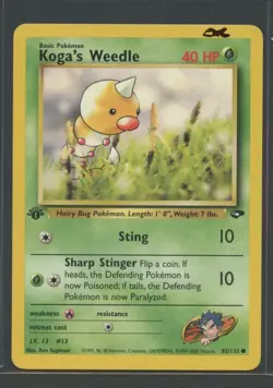 Koga's Weedle 1. Edition | Gym Challenge 82/132 | Pokemon Karte EN NM 2000 - Image 1