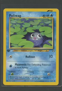 Poliwag 1. Edition | Neo Discovery 62/75 | Pokemon Karte EN NM Quapsel 2001 WOTC - Image 1