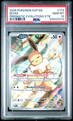 2025 POKEMON SVP EN-SV BLACK STAR PROMO #173 EEVEE PSA 10 - Image 1