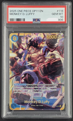 One Piece OP11-118 SEC Monkey D Luffy PSA10 English - Image 1