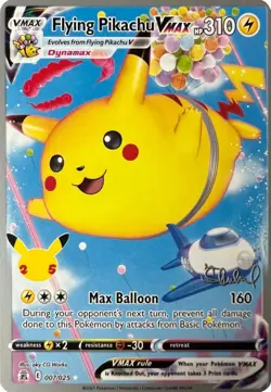 Flying Pikachu VMAX 007/025 2022 World Championships Pokemon Card NM - Image 1