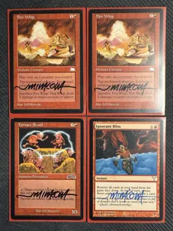 4 x MTG Cards Signed by Artist Jeff Miracola | Weatherlight, Exodus & Dissension - Image 1