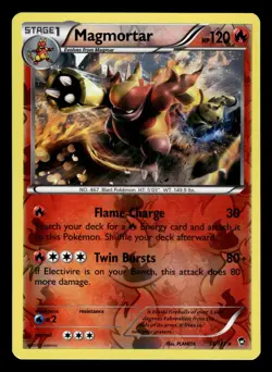 Magmortar 11/111 Reverse Holo Rare XY Furious Fists Pokemon Card - Image 1