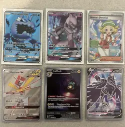 Pokemon Card GX Bundle Bulk Lot x6 Near Mint Full Art Slip Cases - Image 1