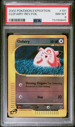 Pokemon PSA 8 NM-MT Clefairy Reverse Holo Expedition Base 101/165 TCG 2002 - Image 1