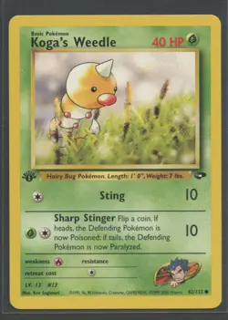 Koga's Weedle 1. Edition | Gym Challenge 82/132 | Pokemon Karte EN NM 2000 - Image 1