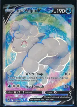 2022 Alolan Vulpix V (Full Art) 173/195 Swsh12: Silver Tempest Holo - Pokemon - Image 1
