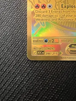 Mega Charizard Y EX – 294/217 – Gold Full Art – Pokemon Card - Image 2