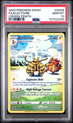 2023 Pokemon Sword And Shield Crown Zenith Electivire #GG08 Fa PSA 10 - Image 1