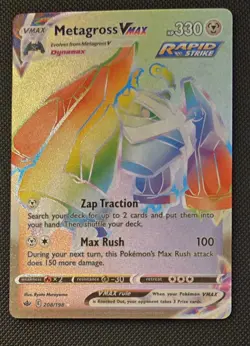 Pokemon TCG Metagross VMAX 208/198 Chilling Reign Secret Rainbow Rare - Image 1