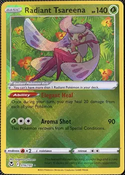 Radiant Tsareena 016/195 Swsh12: Sword & Shield - Silver Tempest Holo Pokemon - Image 1