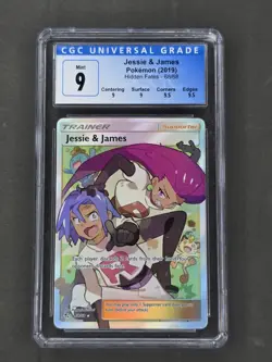2019 Pokemon SM Hidden Fates Jesse and James Full Art 68/68 CGC 9 Holo Trainer - Image 1