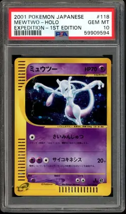 Mewtwo Pokemon 2001 Holo E-Series Expedition 1st ED Japanese 118/128 PSA 10 - Image 1