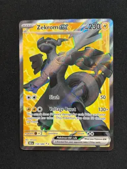 Pokemon TCG Zekrom EX 158/086 Scarlet Violet Black Bolt Ultra Rare Full Art - Image 1