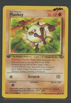 Mankey 1. Edition | Jungle 55/64 | Pokemon Karte EN NM Menki 1999 - Image 3