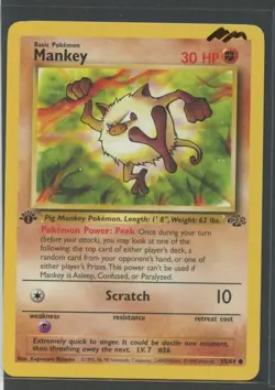 Mankey 1. Edition | Jungle 55/64 | Pokemon Karte EN NM Menki 1999 - Image 5