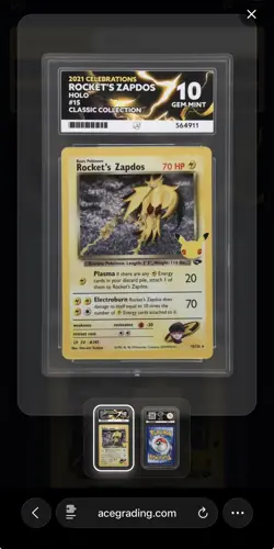 Rocket's Zapdos 15/132 Holo Celebrations Classic Collection Pokemon ACE 10, 911 - Image 1