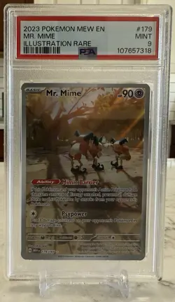 2023 POKEMON MEW EN-151 ILLUSTRATION RARE #179 MR. MIME PSA 9 - Image 1