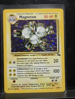 Pokemon Magneton 11/62 WOTC Fossil Holo Rare NM (video) - Image 1