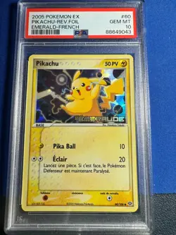 2005 Pokemon Ex Emeraude Emerald French Pikachu Reverse Foil PSA 10 LOW POP - Image 1