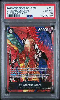 2025 ONE PIECE OP13-CARRYING ON HIS WILL ALTERNATE ART ST. MARCUS MARS PSA 10 - Image 1