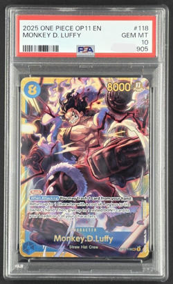 One Piece OP11-118 SEC Monkey D Luffy PSA10 English - Image 1
